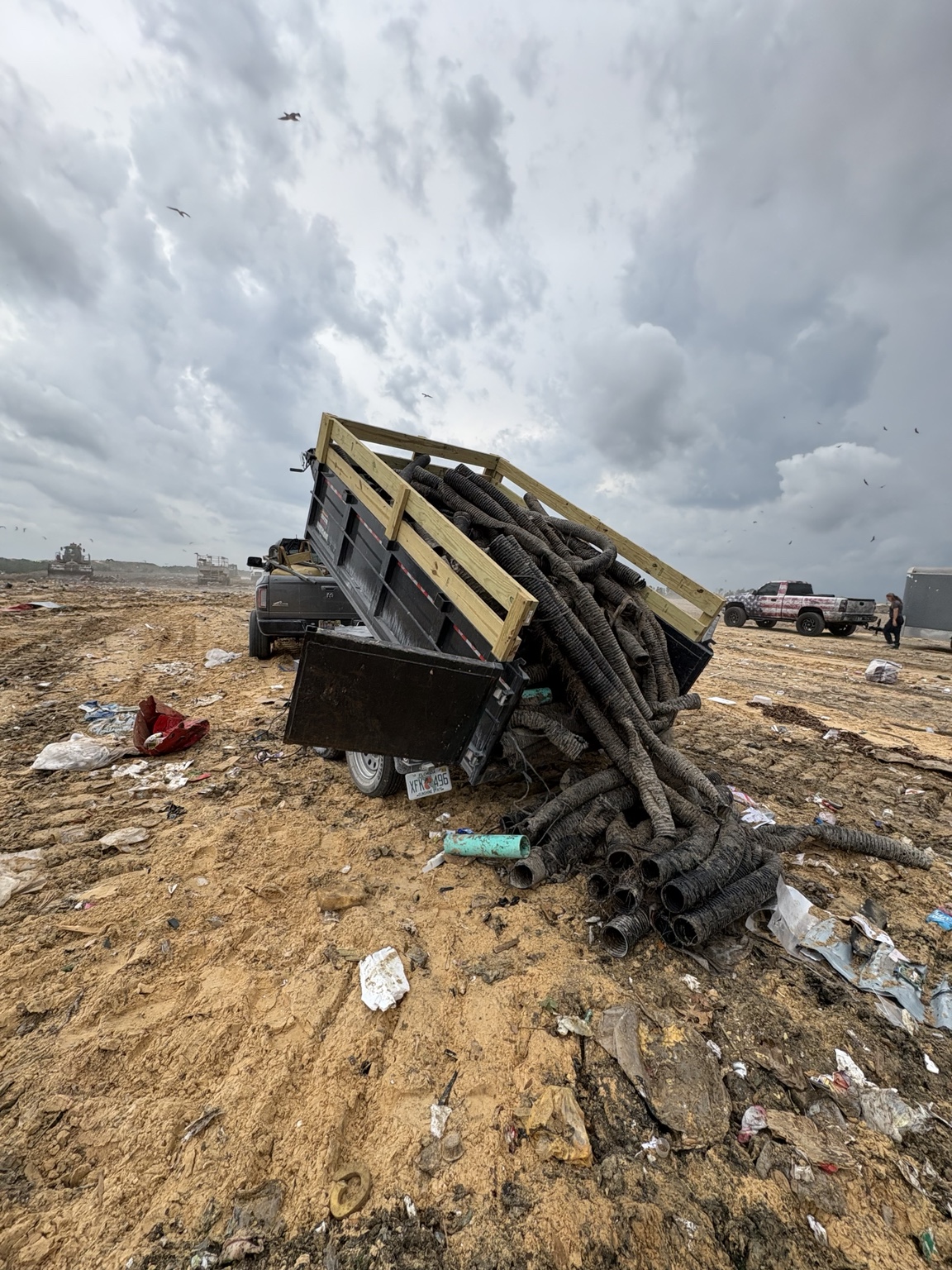 Debris loaded for hauling by HPS